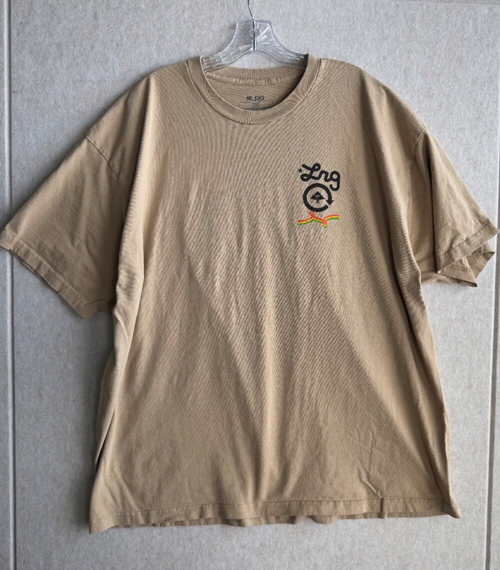 LRG Lifted Research Group Leader Lion T Shirt Men 3XL Tan Graphic Streetwear